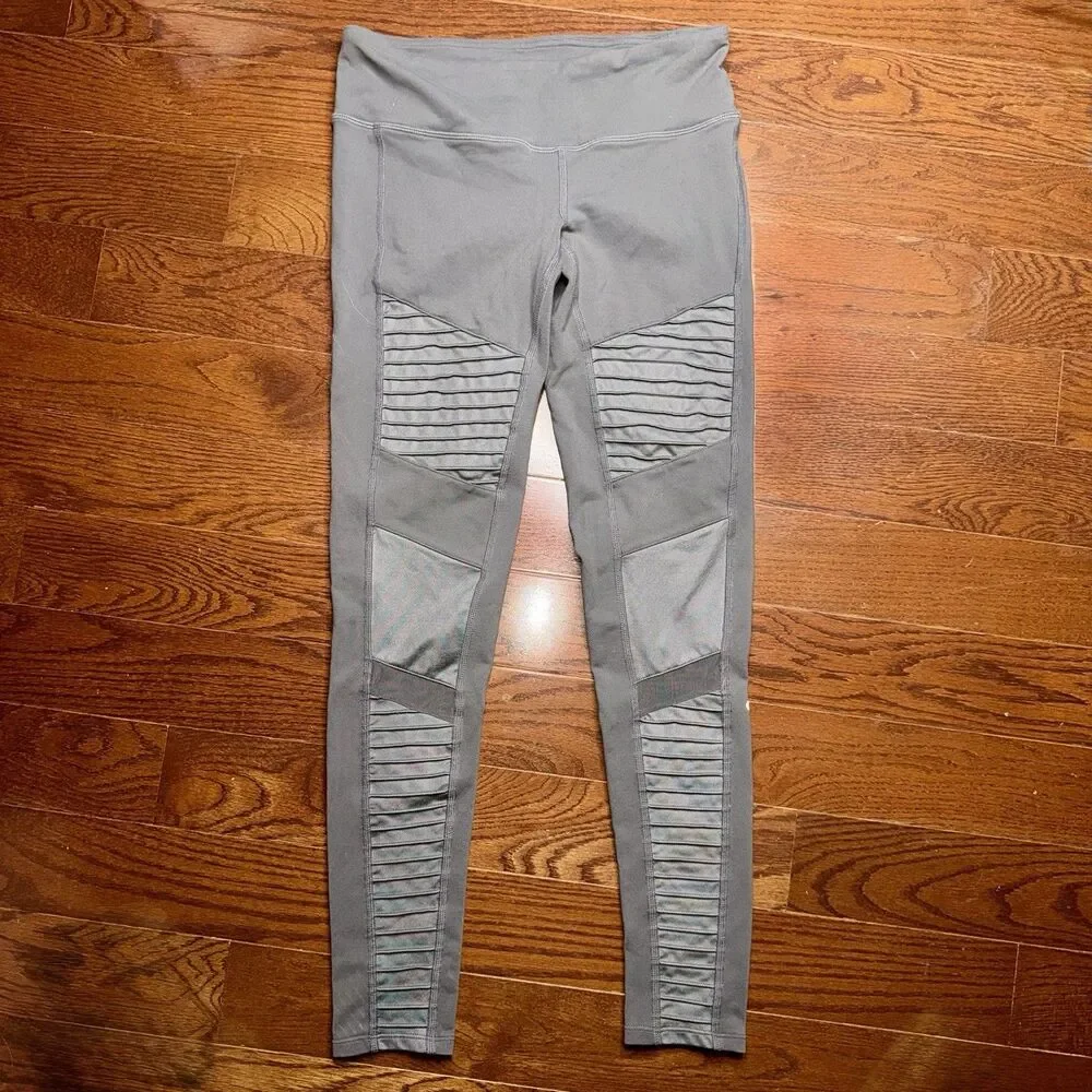 Alo Yoga Leggings Womens Size Small High-Waist Gray Performance Gym Training